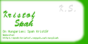 kristof spah business card